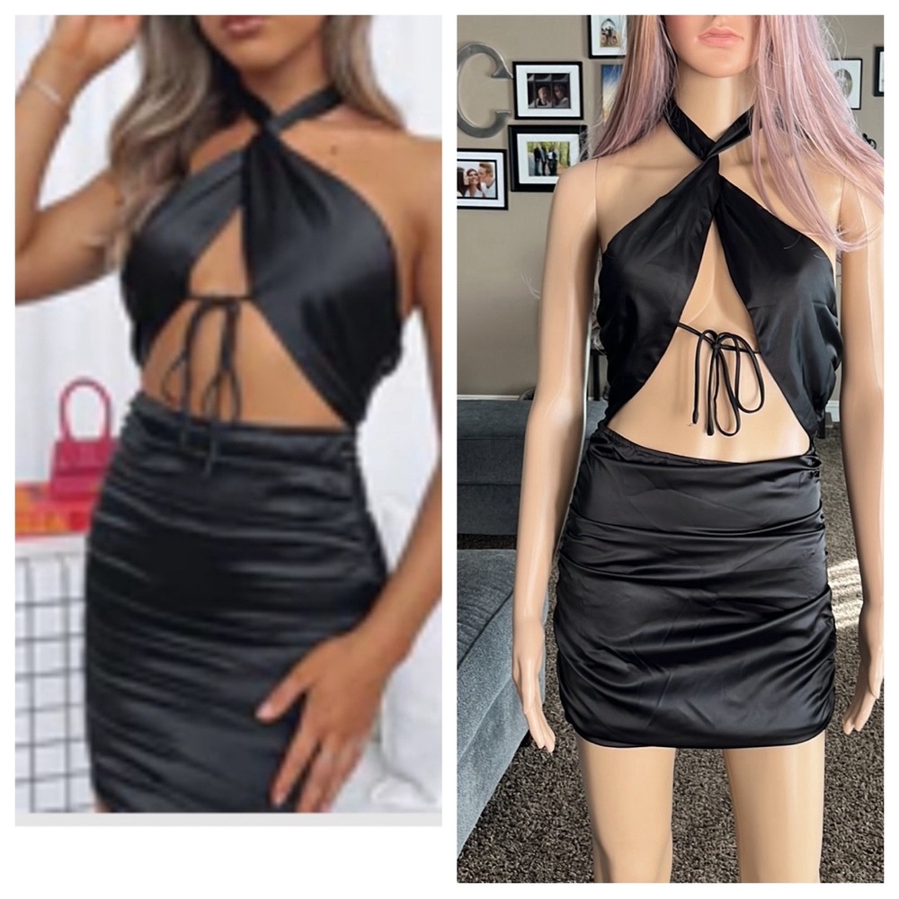 White Fox living fancy black mini dress